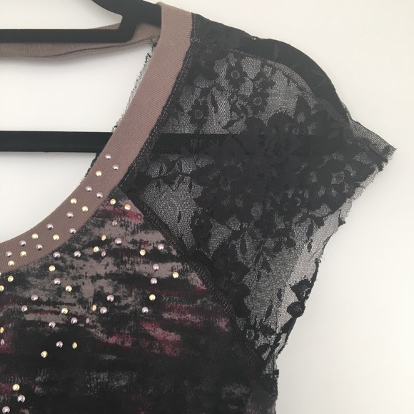 Free People black, gray & dark pink dress. Small - Picture 14 of 16